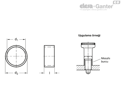 GN 609.5 Mesafe burçları | Elesa+Ganter